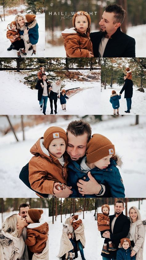 Snow Family Pictures, Dress For Family Photos, Winter Family Photoshoot, Winter Family Photography, Winter Family Pictures, Family Holiday Pictures, Extended Family Photos, Snow Photoshoot, Winter Family Photos