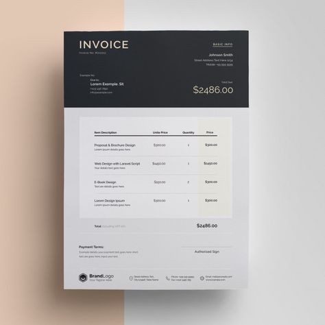 Template Images, Church Branding, Invoice Design Template, Business Invoice, Estimate Template, Invoice Design, Documents Design, Contract Design, Cv Design