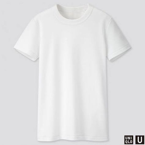 Black Store, Couture Invisible, Uniqlo U, Uniqlo Tops, Mini Robes, Basic Shirts, Cool Fabric, White T, White Tshirt