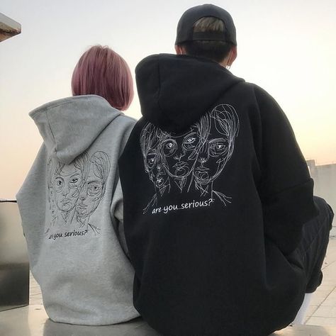 #jumper #hoodie #sweatshirt #clothes #outfit #aesthetic #StreetStyle #vintage #fashion #style #grunge #womensfashion Drawing On Hoodie, Couple Hoodies Ideas Design, Embroidery Hoodies, Hoodie Embroidery, Are You Serious, Hoodie Aesthetic, Embroidery Hoodie, Grunge Look, Denim Details