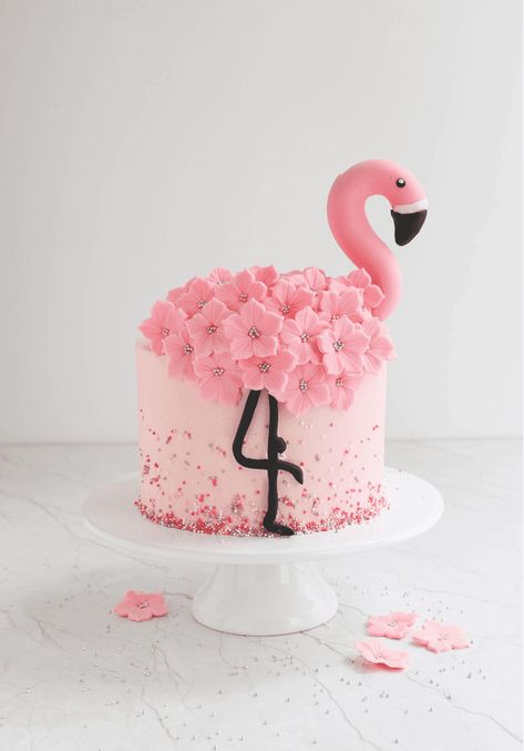 Flamingo Birthday Cake, Happy Birthday Cake Pictures, Flamingo Cake, Birthday Cake Pictures, Animal Cakes, Strawberry Cakes, Savoury Cake, Happy Birthday Cakes, Girl Cakes