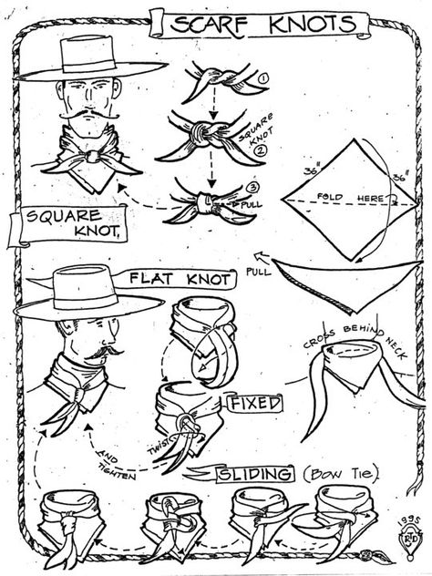 How to tie a Wild Rag. Cowboy Knot, Western Scarf, Fashion Infographic, Scarf Knots, Cowboy Gear, Cowboy Girl, Looks Country, Square Knot, Wild Rag