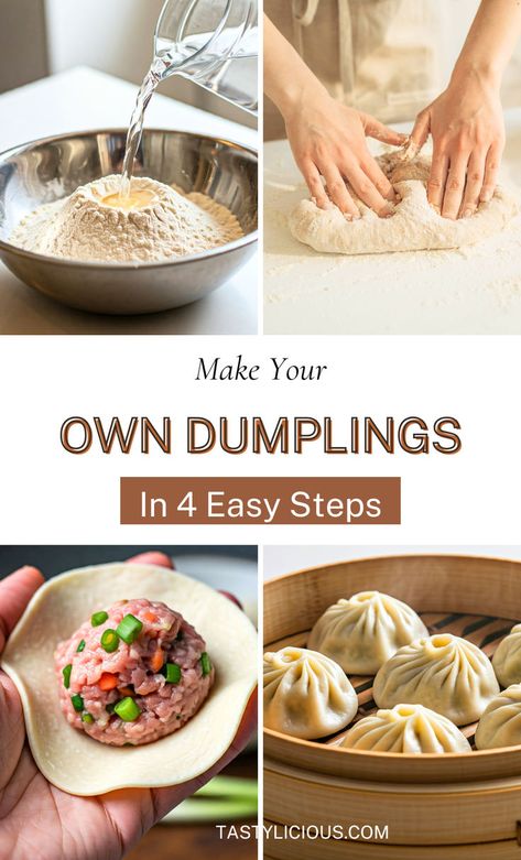 how to make dumplings dough homemade dumpling dough recipe how to make dumplings step by step Potsticker Dough Recipe, Homemade Dumpling Dough, Dumpling Dough Recipe, Homemade Dumplings Dough, Asian Dumpling Recipe, Dumplings Dough, Monthly Meal Prep, Food Recipes Asian, Dumplings Recipe Chinese