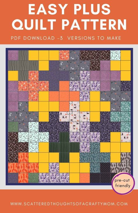 Pixilated Quilts, Plus Quilt Pattern, Quilt Beginner, Lap Quilt Size, Layer Cake Quilt Patterns, Lattice Quilt, Lap Quilt Patterns, Patchwork Inspiration, Plus Quilt