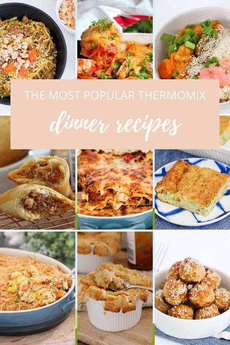 A collection of easy Thermomix meals including pasta dishes, soups, frittatas, meatballs and much more for lunches or dinners. Thermomix Recipes Dinner, Thermomix Healthy, Thermomix Recipes Healthy, Beef Lasagne, Meatball Soup Recipes, Cannelloni Recipes, Comfort Pasta, Recipes Family, Frittata Recipes