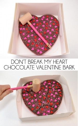 Valentine Bark, Don't Break My Heart, Chocolate San Valentin, Chocolate Valentine, Valentines Day Nails Acrylic, Heart Chocolate, Dont Break My Heart, Chocolate Slabs, Valentine Desserts