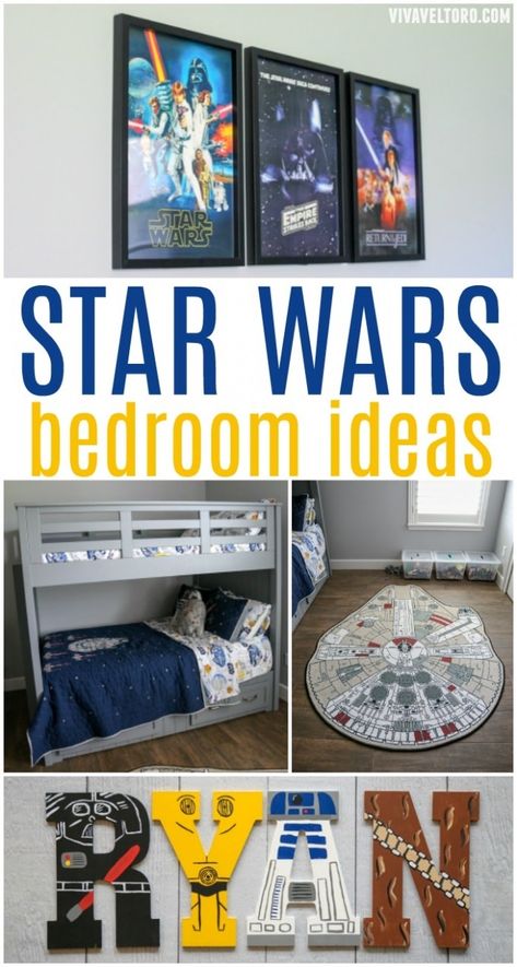 Star Wars Boys Bedroom, Star Wars Bedroom Decor, Star Wars Zimmer, Pottery Barn Kids Star Wars, Star Wars Kids Room, Star Wars Boys Room, Star Wars Themed Bedroom, Decoracion Star Wars, Star Wars Bed