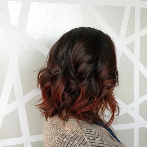 awesome 50 Mesmerizing Ways of Wearing Balayage Short Hair - Try It Yourself Check more at http://newaylook.com/best-balayage-short-hair-ideas/ Short Hair With Balayage, Cherry Red Balayage, Red Hair Ends, Partial Balayage Brunettes, Shoulder Length Balayage, How To Bayalage Hair, Short Hair Brown, Dark Cherry Red, Dipped Hair