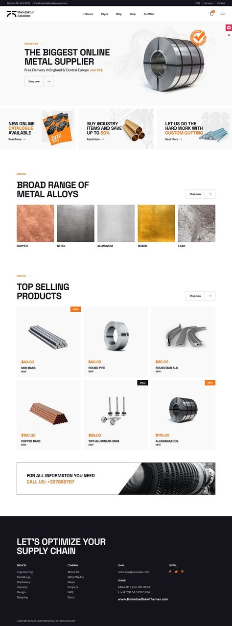 Manufaktur Solutions - Industry and Factory Theme Manufacturing Factory Design, Cool Web Design, Metal Manufacturing, Tech Aesthetic, Modern Website Design, Oil Industry, Web Ui Design, Web Design Projects, Webpage Design