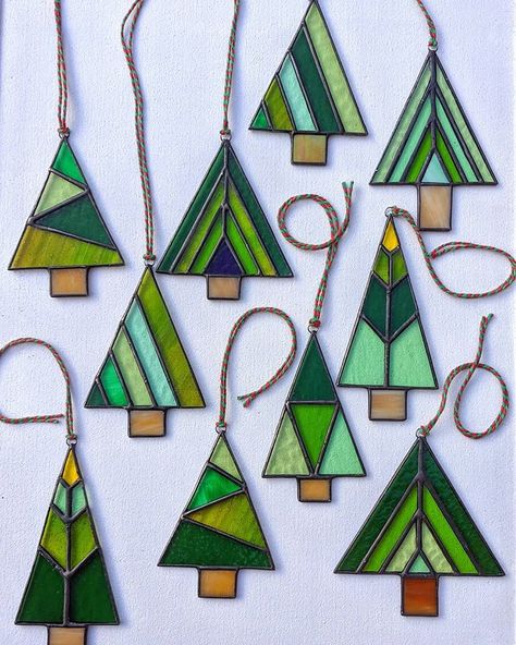 Martin on Instagram: “A forest of new stained glass Christmas tree designs made and now available in my Etsy shop. 🌲🌲🌲🌲🌲 (I know it's still October but there are…” Stained Glass Christmas Tree, Christmas Tree Designs, Stained Glass Patterns Free, Stained Glass Ornaments, Stained Glass Decor, Stained Glass Suncatchers, Stained Glass Christmas, Stained Glass Diy, Stained Glass Crafts