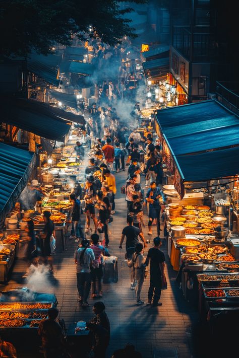 "Explore the vibrant street food market in Seoul! 🍢🇰🇷 Swipe through our carousel to discover a variety of delicious Korean street foods and snacks. 🌶️🍲 #StreetFood #SeoulEats #KoreanCuisine" Seoul Street Food Market, Korean Street Market, Korean Food Market, Korean Food Street, Asian Night Market, Korea Street Food, Cities In Korea, Korean Shop, Korean Market