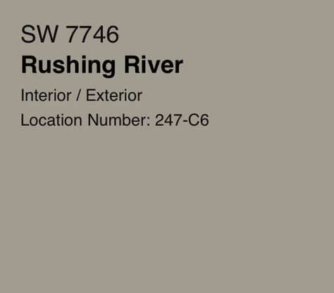 Sw Rushing River Exterior, Sw Honed Soapstone, Sw Rushing River, Rushing River Sherwin Williams, Grey Exterior House Colors, Gray House Exterior, Color Tips, Narrow Lot House Plans, Neutral Paint Color