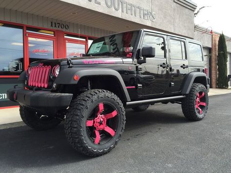 Awesome Jeep 2017: Image result for Pink Jeep Wrangler... Trucks & Jeeps Check more at http://carboard.pro/Cars-Gallery/2017/jeep-2017-image-result-for-pink-jeep-wrangler-trucks-jeeps/ Jeep Decor, Jeep Inspiration, Pink Jeep Wrangler, Black Jeep Wrangler, White Jeep, Custom Jeep Wrangler, Pink Jeep, Car Things, Jeep Ideas