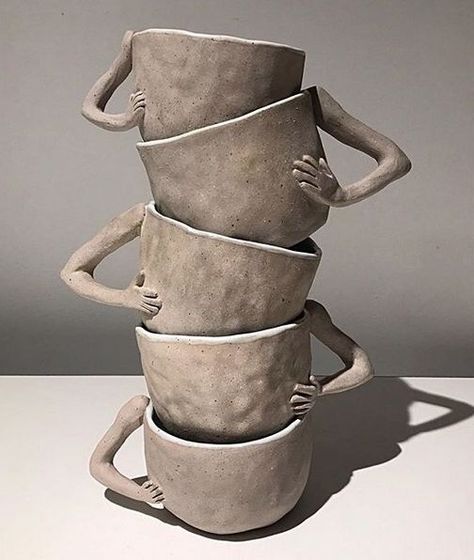 Ceramic Teapot Set, Ceramic Sculpture Figurative, Sculpture Abstract, Teapot Design, Sculpture Ceramic, Clay Sculptures, Sculptures Céramiques, Tanah Liat, Sculpture Ideas