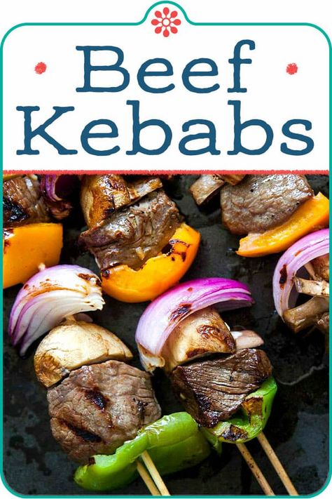 Beef Kabobs Recipe (Shish Kebabs!) Parrilladas Ideas, Beef Kabob Recipes, Summer Grill, Beef Kebabs, Top Sirloin, Lamb Kebabs, Steak Kabobs, Vegetable Skewers, Beef Kabobs