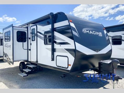 Grand Design Imagine Rv Decorating Ideas, Camper Graphics, Grand Design Rv, Refrigerator Sizes, Private Bedroom, Goodyear Tires, Lp Tank, Electric Awning, Cubby Storage