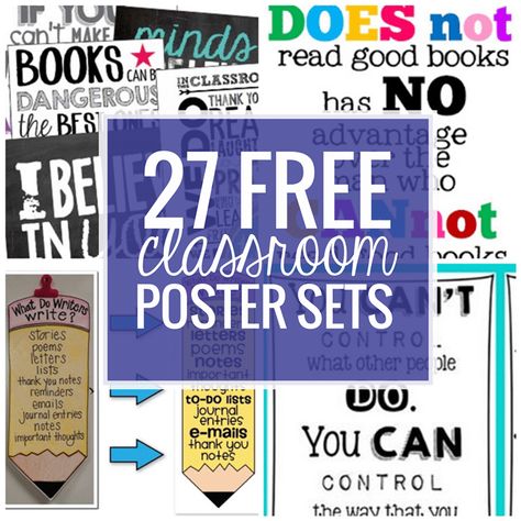 Add some color and inspiration with classroom posters. Here are 27 free classroom posters sets for and grade level! These instant download poster sets cover inspirational quotes, learning quotes, curricular content and even classroom management. There’s no shortage of great teaching tips for sprucing up your classroom. If you’re looking for something different – I've got your back! Check out these 21 classroom organization labels and tags, how to DIY cute storage boxes or how to DIY your classro Classroom Organization Labels, Quotes Learning, Classroom Posters Free, Printable Classroom Posters, Classroom Motivation, Diy Organizer, Writing Rubric, School Poster, Classroom Quotes