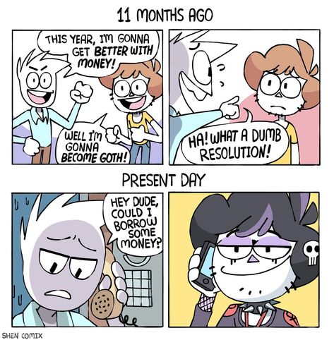 Shen Comics, Owlturd Comics, 4 Panel Life, Realistic Goals, Life Comics, Funny Comic Strips, Online Comics, Fun Comics, Cute Comics