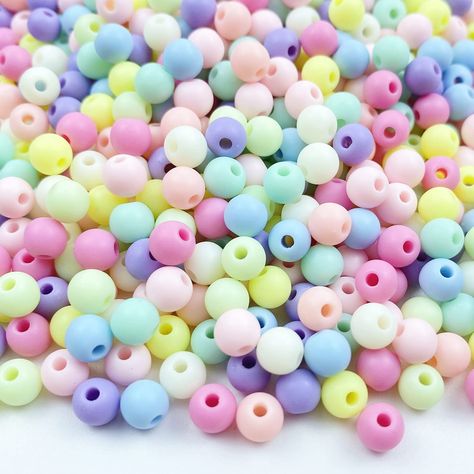 PRICES MAY VARY. 【Sufficient Quantity】You will receive 2000pcs 6mm Multi-Color Matte round beads, Enough quantity for your daily use. You can also share them with your friends or family members to enjoy handmade fun together 【Spacer Beads Size 】 Frosted round candy color bead sizes: 6mm/0.23'', hole size about:1.8 mm/ 0.07 inch. You can use your imagination to create your own crafts. 【Quality Material】These frosted round loose beads are made of quality acrylic material, bright and classic colors Necklaces Diy, Beads Candy, Happy Jewelry, Pastel Beads, Making Bracelets, Candy Jewelry, Jewelry Making Bracelet, Color Mix, Letter Beads