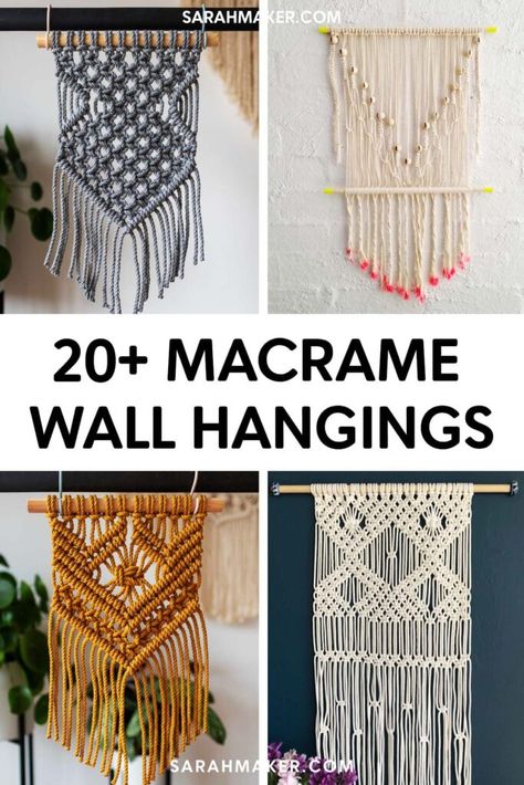 Medium Size Macrame Wall Hanging, Small Macrame Wall Hanging Pattern, Diy Macrame Wall Hanging Pattern Free, Macrame Projects Free Pattern, Macrame Wall Hanging Pattern Free, Easy Macrame Wall Hanging, Macrame Belt, Pola Macrame, Macrame Wall Hanging Tutorial