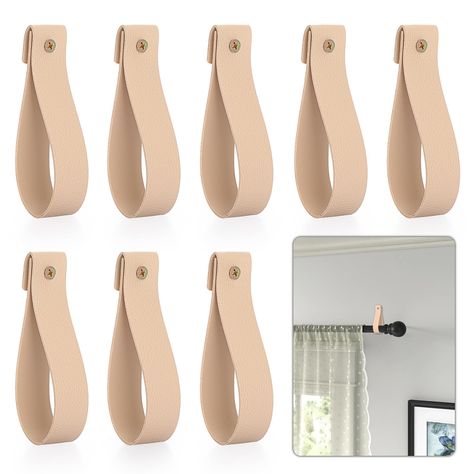 PRICES MAY VARY. Multi-Function:The functional wall hanging straps not only could be used as curtain rod holder for kinds of curtains, but also could be used as closet rod holder, cabinet handle,shower rod hook and towel bar hook according to your different needs. Save Space:Our curtain rod holders can more effectively utilize wall space and hang items on the wall. It can avoid occupying ground or desktop space and improve space utilization. High Quality:Strap hanger are made of leather with a g Curtain Rod Cover Ideas, Driftwood Curtain Rod Diy, Renter Friendly Curtain Hanging, Curtain Alternatives Diy, Command Hook Curtain Rod, Command Hooks Curtains, Short Curtain Rods, Leather Wall Hanging, Rv Shelter