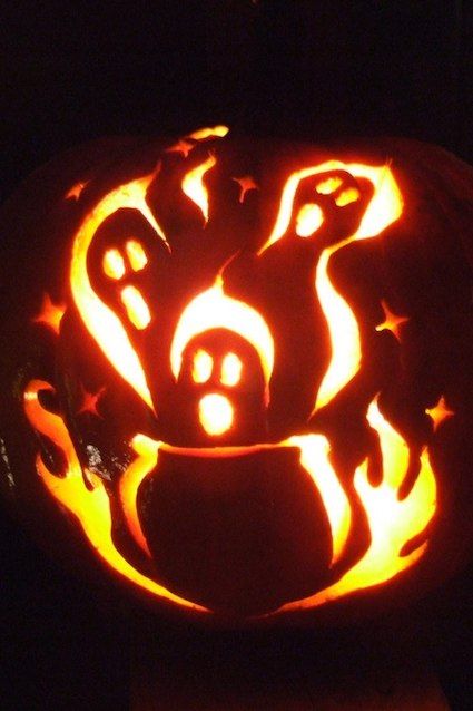 Pumpkin Carving Cauldron, Teapot Pumpkin Carving, Pumpkin Carving Haunted House, Cauldron Pumpkin Carving, Ghost Pumpkin Carving Ideas, Pumpkin Carving Ideas Ghost, Cute Ghost Pumpkin Carving, Best Pumpkin Carving Ideas Creative, Haunted House Pumpkin Carving