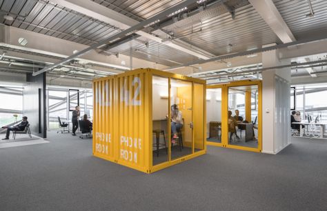 Adidas World of Sports Arena Offices - Herzogenaurach - Office Snapshots Adidas Office, Warehouse Office Design, Small Meeting Room, Office Block, Warehouse Office, Industrial Office Design, Office Architecture, Credit Karma, Container Office