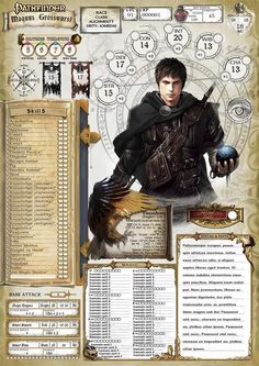 Pathfinder Character Sheet, Magic Equipment, Rpg Character Sheet, Dragon Character, Dnd Character Sheet, English Characters, Pathfinder Character, Dnd 5e Homebrew, Character Sheets