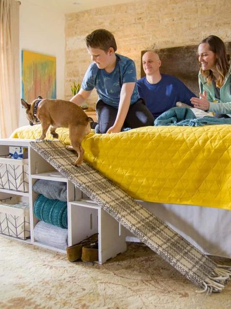 Diy Dog Ramps For Bed, Dog Ramp Diy Easy, Dog Ramps Diy, Diy Stairs For Dogs, Diy Dog Bed Ramp, Diy Pet Ramp, Diy Cat Ramp, Diy Dog Steps, Diy Dog Steps For Bed