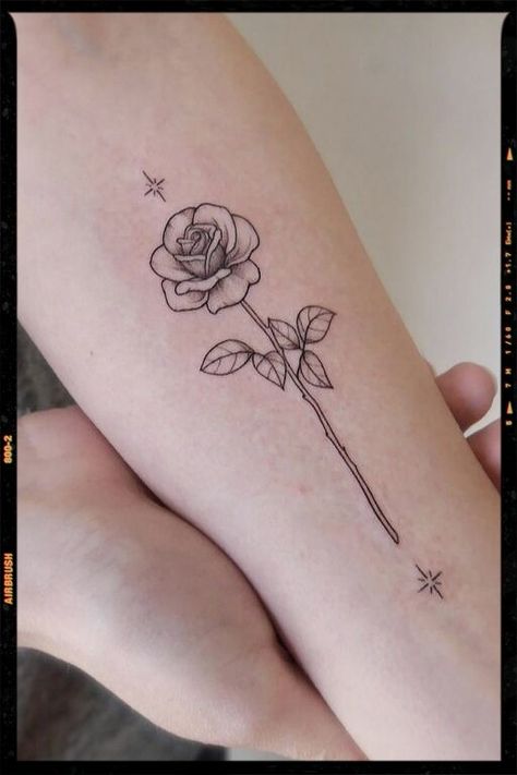 Rose Stem Tattoo, Bracelet Tattoos For Women, Many Tattoos, Bracelet Tattoos, Rose Tattoo Ideas, Single Rose Tattoos, Simple Rose Tattoo, Rose Tattoo On Arm, Watercolor Rose Tattoos