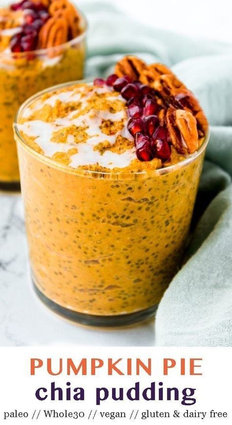 Recipes With Pumpkin Puree, Pumpkin Puree Recipes Healthy, Pumpkin Pie Chia Pudding, Chia Pudding Vegan, Pumpkin Chia Pudding, Healthy Pumpkin Pie, Classic Pumpkin Pie, Harvest Food, Pumpkin Puree Recipes