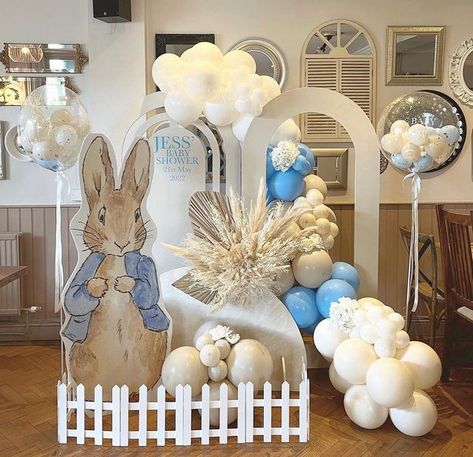 Cloud Baby Shower Theme, Peter Rabbit Birthday, Rabbit Birthday, Peter Rabbit Party, Green Rabbit, Adoption Party, Bunny Party, Gender Reveal Decorations, Rabbit Easter