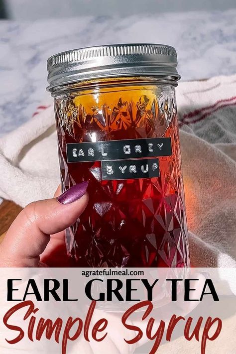 This Earl Grey simple syrup is perfect for adding a unique flavor to your cocktails, baked goods, cakes, cookies, lattes, London Fog latte, tea, coffee, mocktails, lemonade, and iced tea. It's an easy recipe to make and adds a delicious twist to your favorite recipes. Try it in your next drink or dessert for a burst of Earl Grey flavor. Mocktails Lemonade, Earl Grey Simple Syrup, Earl Grey Syrup, Lemonade Simple Syrup, Best Mocktail Recipe, London Fog Latte, Cucumber Lemonade, Easy Spring Recipes, Simple Syrup Recipe