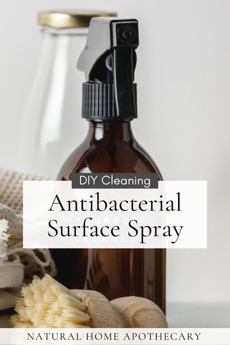 This DIY antibacterial spray with essential oils is an easy, natural cleaning product that can be made in less than 5 minutes with an empty spray bottle and handful of ingredients. Essential Oil Cleaner, Easy Diy Bathroom, Clean Vibes, Natural Cleaning Supplies, Disinfectant Wipes, Natural Cleaning Solutions, Homemade Cleaning Supplies, Natural Disinfectant, Natural Bathroom