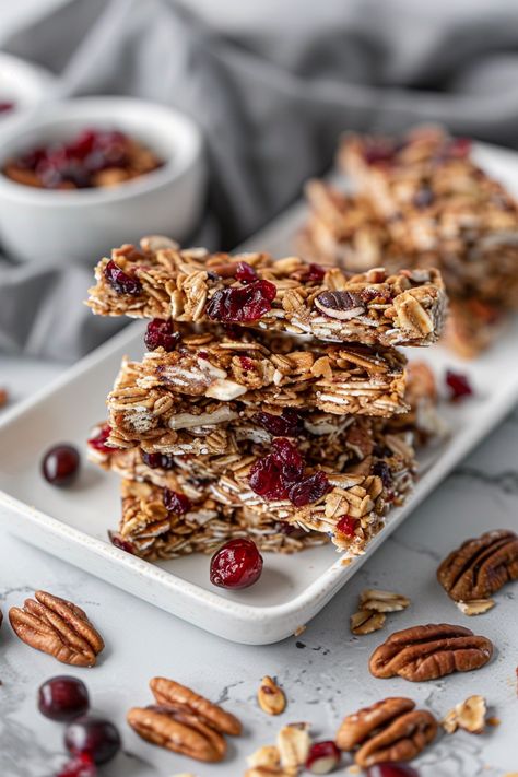 Easy Keto Cranberry Pecan Granola Bars Recipe: Perfect Snack for Low Carb Diet #ketodiet #ketorecipes #lowcarb Cranberry Nut Bars, Low Carb Granola Bar Recipe, Low Carb Granola Recipe, Keto Granola Bars, Low Carb Granola Bars, Keto Cranberry, Granola Bars Recipe, Pecan Granola, Low Carb Granola