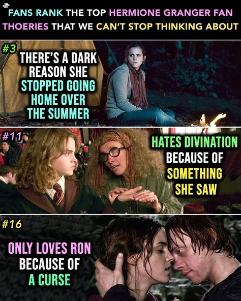 With a series as grand and vast as Harry Potter, there's bound to be a fanbase to match. One of fandoms' most favorite things to do is scour the internet for fan theories, and there are a lot of them. Hermione Granger was the brightest witch of her age, and one of the most popular characters in the franchise, which means more than a few fans have some strong opinions about our favor... #harrypotter #fantheories #hermionegranger #potterhead #hogwarts #wizardingworld #muggleborn #harrypotterfandom Harry Potter Advertisement, Harry Potter Fan Made Characters, Harry Potter I Must Not Tell Lies, Lucius Malfoy And Hermione Granger, Harry Potter Fan Fiction Stories, Harry Potter Fandom Art, Fanfiction Harry Potter, Loquacious Literature Harry Potter, Hermione Granger X Draco Malfoy