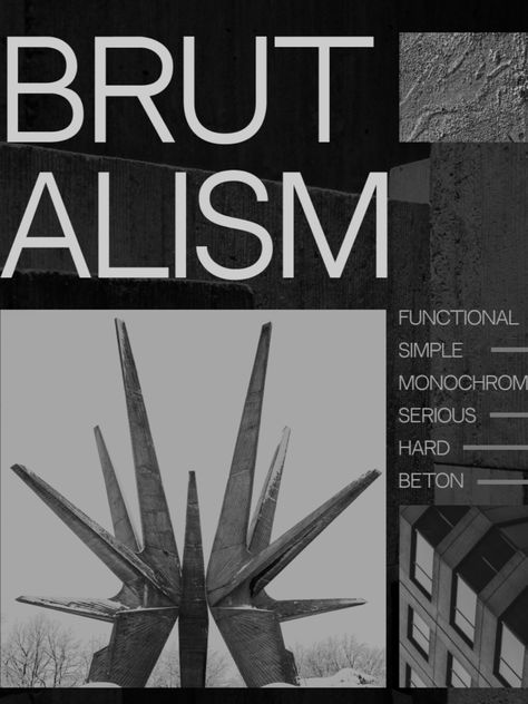 Brutalist Powerpoint, Industrial Style Graphic Design, Urban Brutalist Graphic Design, Brutalist Kitchen Design, Graphic Design Movement, Brutal Graphic Design, Brutalist Architecture Aesthetic, Brutalist Portfolio, Brutalist Logo Design