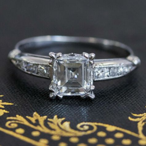 Looking for similar items? www.best-rings.com Find many great new & used options and get the best deals for Certified 1.50 Ct Asscher Cut Moissanite Engagement Ring 14K White Gold Plated at the best online prices at eBay! Free shipping for many products! Dainty Vintage Engagement Rings, Engagement Rings Asscher Cut, Asscher Engagement Ring, Asscher Cut Engagement Rings, Alternative Engagement Ring, Asscher Diamond, Asscher Cut, Alternative Engagement Rings, Moissanite Rings