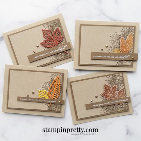 Stampinup Cards Newest, Pretty Sketchbook, Thanksgiving Cards Handmade, Leaves Sketch, Fall Greeting Cards, Mary Fish, Stampin Pretty, Autumn Cards, Theme Nature