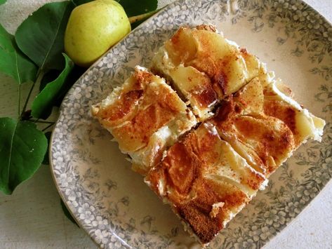 Pear Custard Bars, Ic Friendly Recipes, Custard Bars Recipe, Pear Custard, Custard Bars, Square Baking Pan, Ic Diet, Ic Recipes, Broccoli Quiche