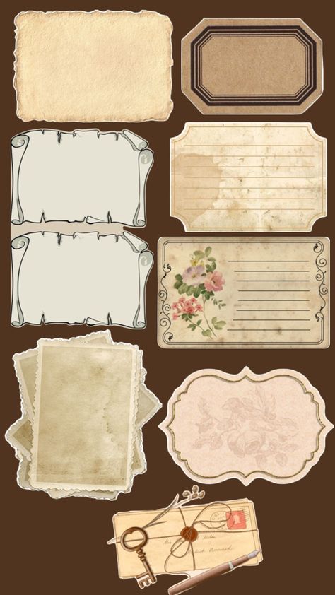 Aesthetic notes printable Vintage Aesthetic Stickers, Vintage Aesthetic Stickers Printables, Vintage Notes, Notes Printable, Vintage Scrapbook Paper, Aesthetic Notes, Scrapbook Printing, Iphone Case Stickers, Vintage Scrapbook