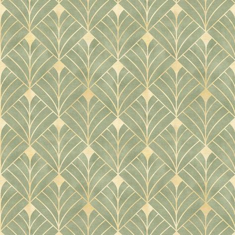 Elevate your living space with the enchanting allure of our Gatsby wallpaper in this olive and vintage gold colorway. A symphony of opulent olive tones entwines harmoniously with the rich vintage gold, conjuring an ambience of refined luxury. Inspired by the lavish elegance of art nouveau design, the ornamental diamond Olive Tone Wallpaper, Vintage Geometric Wallpaper, Wallpapers Geometric Pattern, Art Nouveau Wall Paper, Art Nouveau Tapestry, Art Deco Aesthetic Wallpaper, Art Neauveau Wallpaper, 1910s Bedroom, Gilded Wallpaper