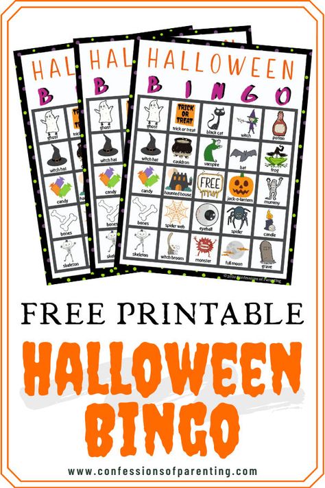 Get your free printable Halloween Bingo cards for a ghoulishly good time! Perfect for parties and classroom fun. Halloween Bingo Free, Free Halloween Games, Bingo Printable Free, Halloween Bingo Printable, Bingo Ideas, Bingo Free Printable, Halloween Bingo Game, Halloween Bingo Cards, Classroom Halloween Party