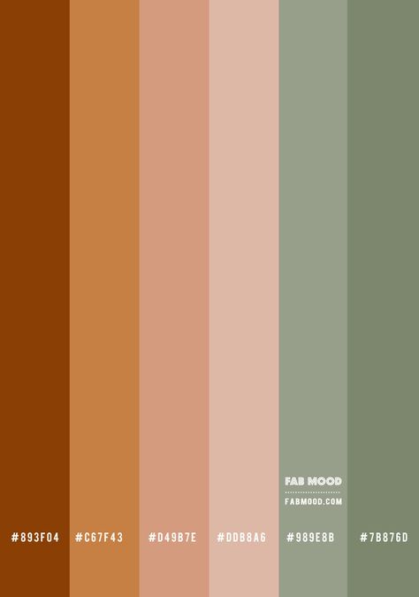 Brown and Sage Colour Palette | sage and brown color scheme Colorful Organic Modern, Home Color Palette, Paint Pallet, Camper Reno, Apartment Checklist, Class Decor, Color Schemes Colour Palettes, Fancy Nancy, Bilik Tidur