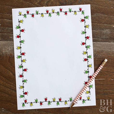 Free Christmas printable letter template from #betterhomesandgardens and #xolp Christmas Letters To Friends, Christmas Letter Template Free, Christmas Boarders, Xmas Letter, Christmas Letter Template, Letter Templates Free, Free Printable Stationery, Holiday Lettering, Christmas Border