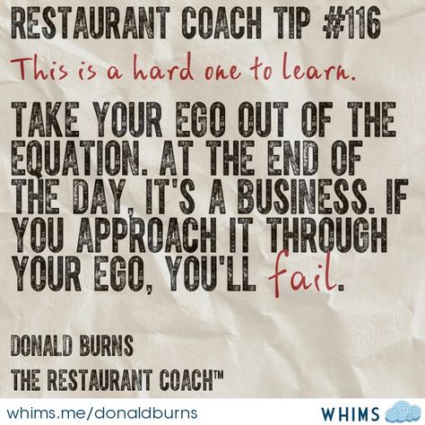 Restaurant Coach Tip #116 Business Basics, Restaurant Management, Culinary School, Menu Restaurant, Business Marketing, Marketing Strategy, Food And Drink, Cafe, Restaurant