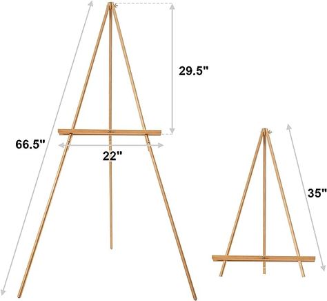 Falling in Art 65" A-Frame Tripod Easel Stand, Wooden Display Easel with Adjustable Canvas Holder, Floor Easel for Wedding Signs, Posters, Paintings, Artwork(Natural) Floor Signage, Canvas Holder, Poster Display Stand, Floor Easel, Zen Garden Design, Display Easel, Paintings Artwork, Easel Stand, Poster Display