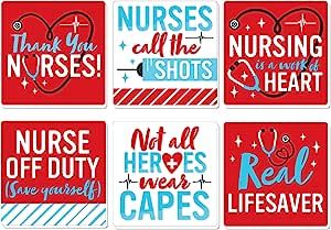 Thank You Nurses, Nurse Appreciation Week, Funny Nurse, Nurse Appreciation, Big Dot Of Happiness, Pvc Material, Drink Coasters, Cold Drinks, Coaster Set