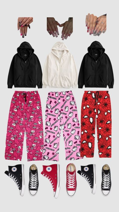 #myfirstshuffle Casual Emo Outfits, Bff Matching Outfits, Bff Matching, Matching Outfits Best Friend, Hello Kitty Clothes, Cute Pajama Sets, Bff Outfits, Cute Couple Outfits, Casual Preppy Outfits