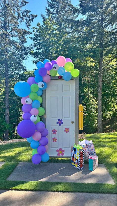 Monsters Inc Birthday Party Backdrop, Monsters Inc Office Decorations, Monsters Inc Balloon Garland, Monsters Inc Boo Birthday Party Ideas, Monsters Inc Trunk Or Treat, Monsters Inc First Birthday, Monsters Inc Birthday Party Ideas, Monsters Inc Halloween, Monster University Party